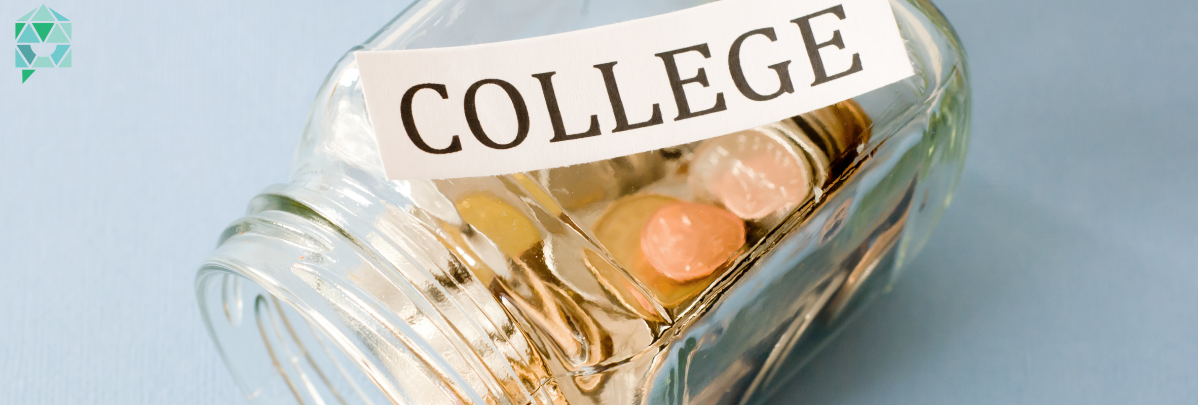 A glass jar filled with coins and bills of different currencies labeled with the word “college”. The image represents the idea of saving money for college education, which can be expensive and challenging for many students.